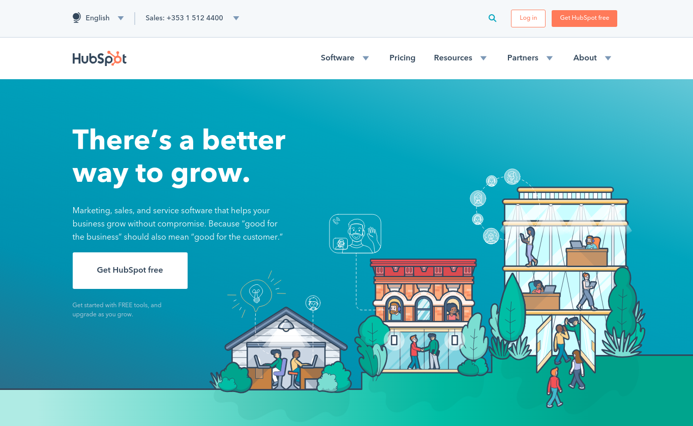 hubspot product marketing tool landing page