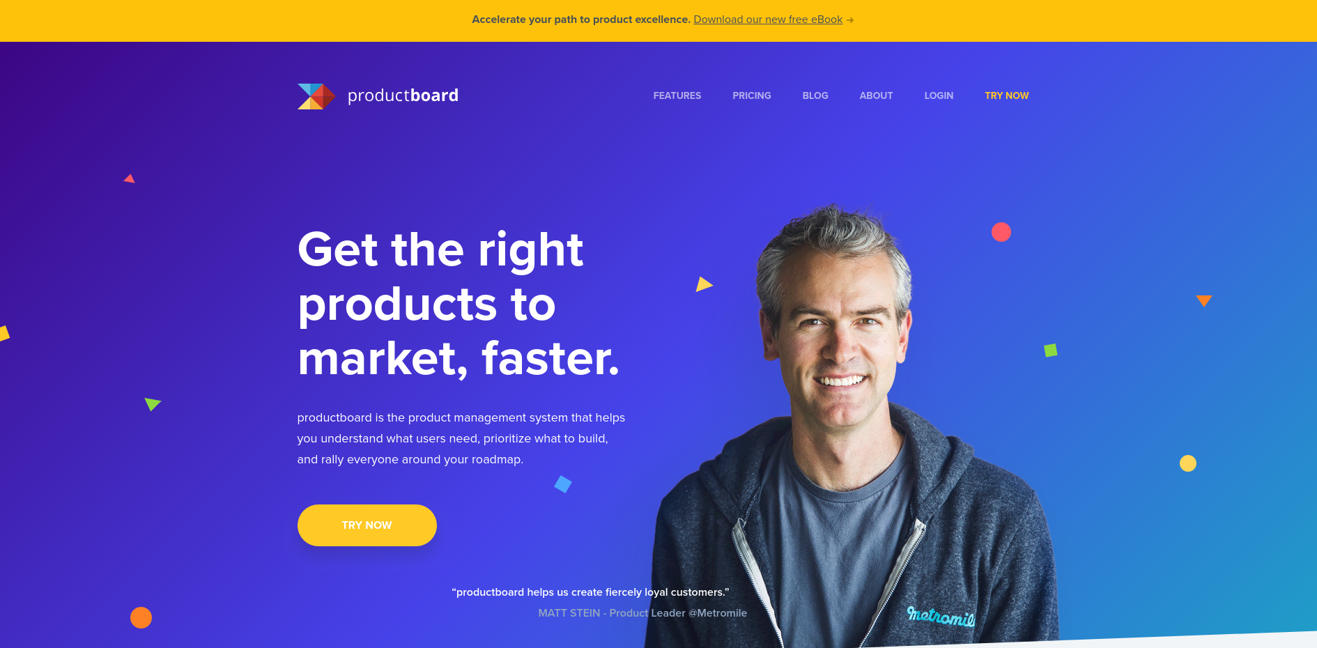 productboard product marketing tool landing page